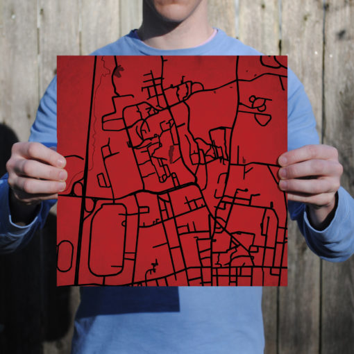 University of Massachusetts, Amherst Campus Map Art by City Prints - Image 3