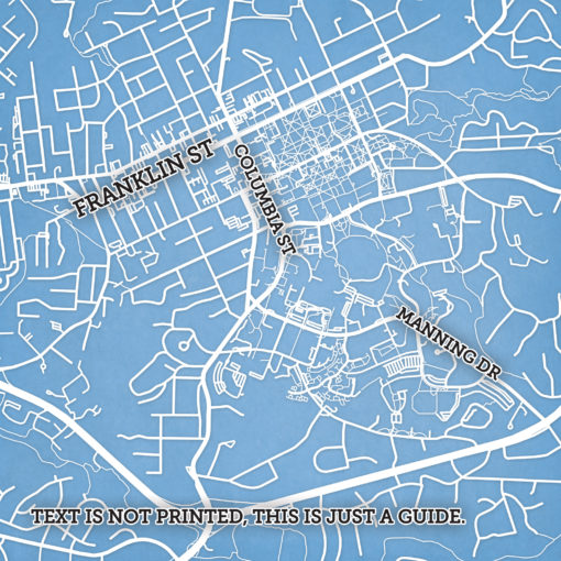 University of North Carolina at Chapel Hill Campus Map Art by City Prints - Image 2