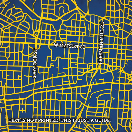 University of North Carolina at Greensboro Campus Map Art by City Prints - Image 2