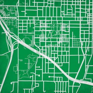 University of North Texas Campus Map Art by City Prints
