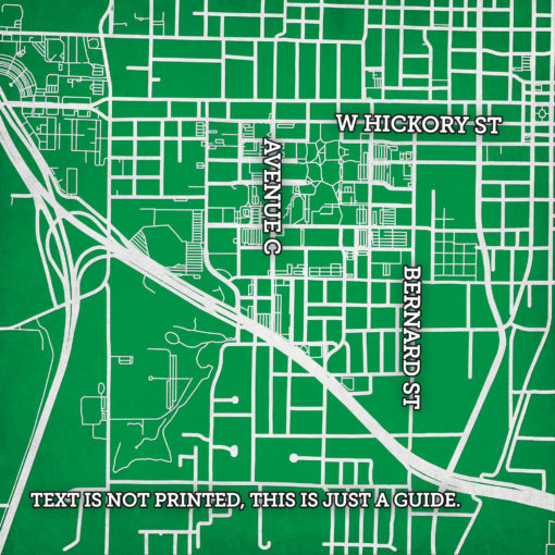 University of North Texas Campus Map Art by City Prints - Image 2