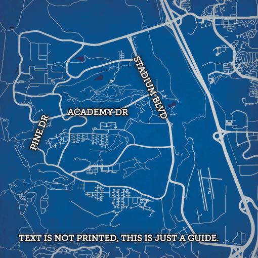 United State Air Force Academy Campus Map Art by City Prints - Image 2