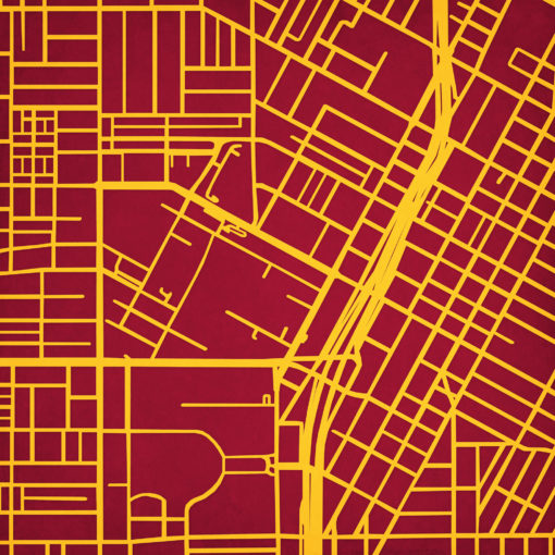University of Southern California Campus Map Art by City Prints