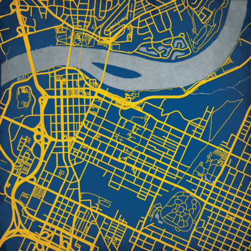 University of Tennessee at Chattanooga Campus Map Art by City Prints