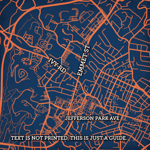 University of Virginia Campus Map Art by City Prints - Image 2