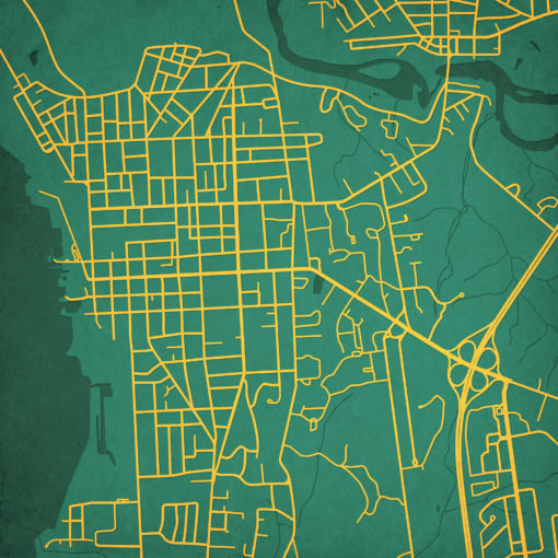 University of Vermont Campus Map Art by City Prints