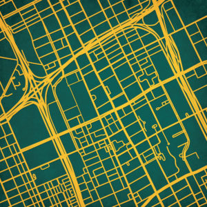 Wayne State University Campus Map Art by City Prints