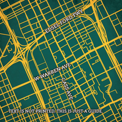 Wayne State University Campus Map Art by City Prints - Image 2