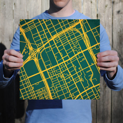 Wayne State University Campus Map Art by City Prints - Image 3