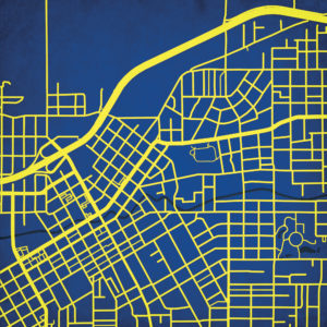 Whitman College Campus Map Art by City Prints