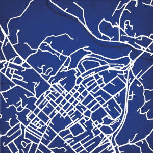 Washington and Lee University Campus Map Art by City Prints