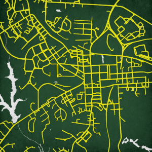 William & Mary (The College of) Campus Map Art by City Prints