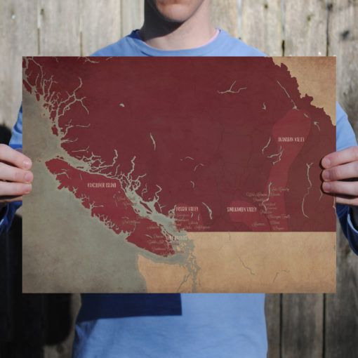 British Columbia Region Map Art by City Prints - Image 2