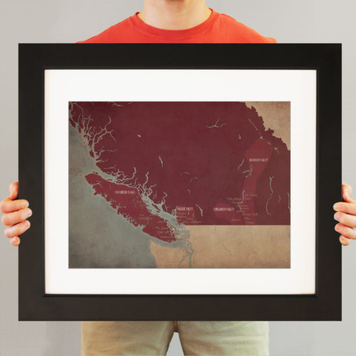 British Columbia Region Map Art by City Prints - Image 3