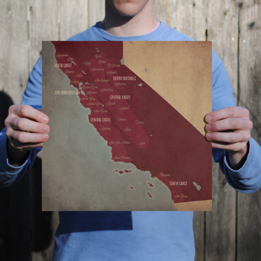California Wine Region Map Art by City Prints - Image 2