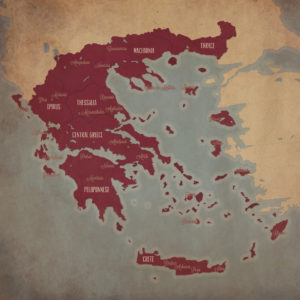 Greece Wine Region Map Art by City Prints