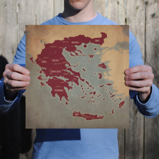 Greece Wine Region Map Art by City Prints - Image 2