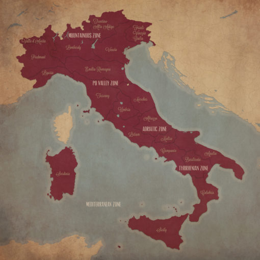 Italy Wine Region Map Art by City Prints
