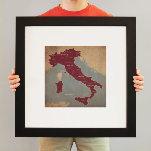 Italy Wine Region Map Art by City Prints - Image 3