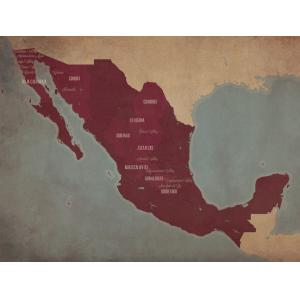 Mexico Wine Region Map Art by City Prints