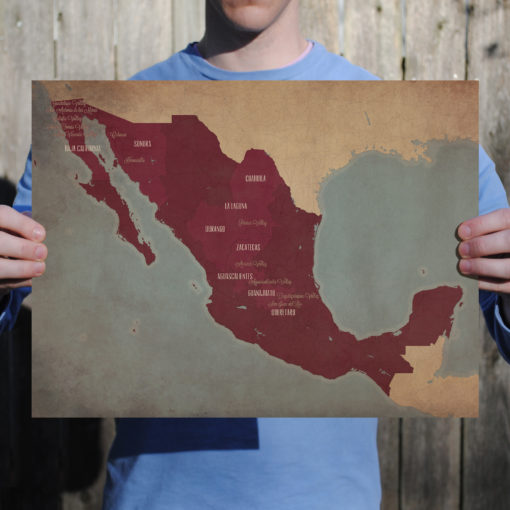 Mexico Wine Region Map Art by City Prints - Image 2