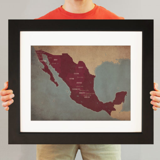 Mexico Wine Region Map Art by City Prints - Image 3
