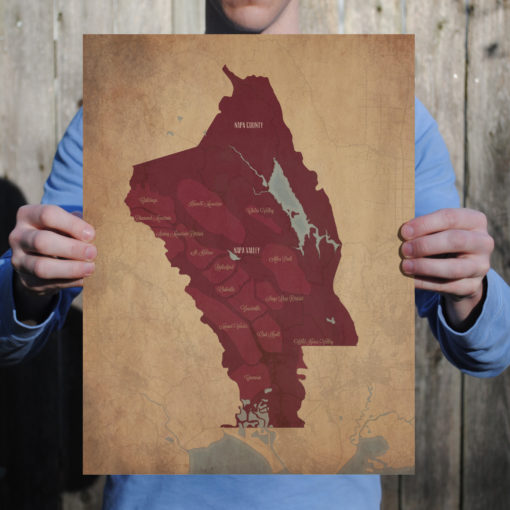 Napa Valley Wine Region Map Art by City Prints - Image 2