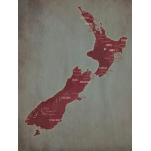New Zealand Wine Region Map Art by City Prints