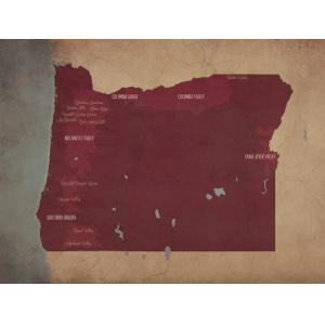 Oregon Wine Region Map Art by City Prints