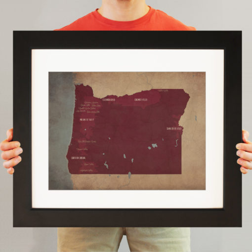 Oregon Wine Region Map Art by City Prints - Image 3