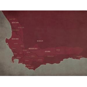 South Africa Wine Region Map Art by City Prints