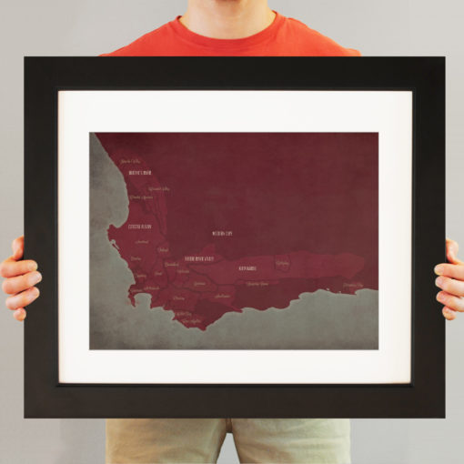 South Africa Wine Region Map Art by City Prints - Image 3