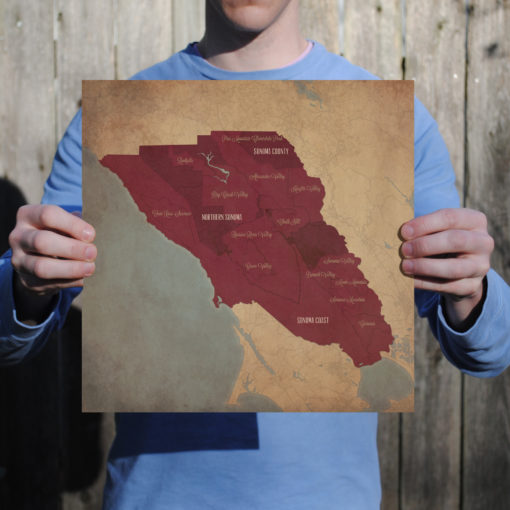 Sonoma Valley Wine Region Map Art by City Prints - Image 2