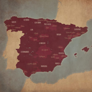 Spain Wine Region Map Art by City Prints