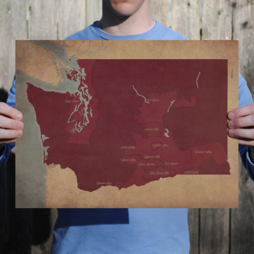 Washington Wine Region Map Art by City Prints - Image 2