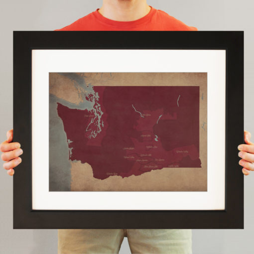 Washington Wine Region Map Art by City Prints - Image 3