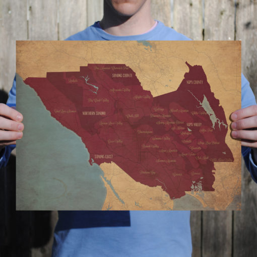 California Wine Country Region Map Art by City Prints - Image 2