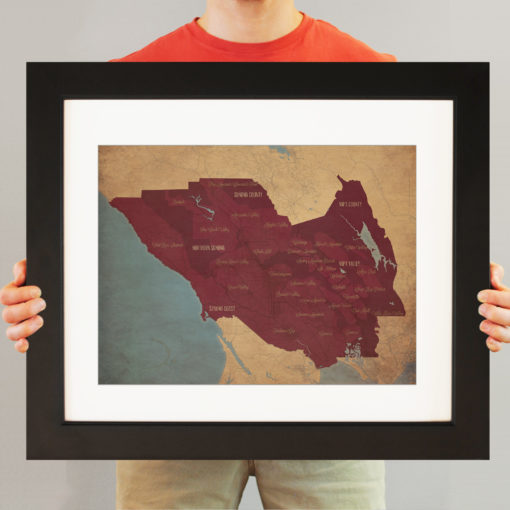 California Wine Country Region Map Art by City Prints - Image 3