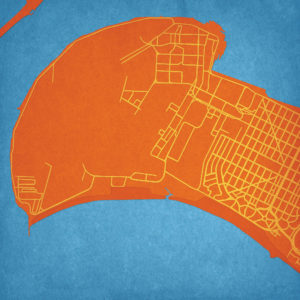 Coronado Beach Map Art by City Prints