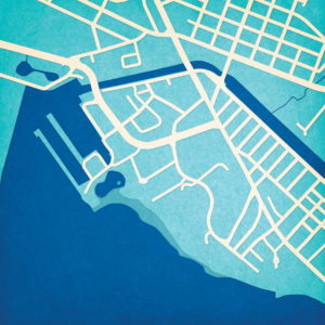 Kahanamoku Beach Map Art by City Prints