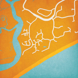 Kiawah Beachwalker Park Map Art by City Prints