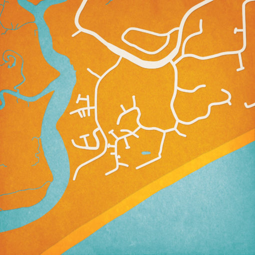 Kiawah Beachwalker Park Map Art by City Prints