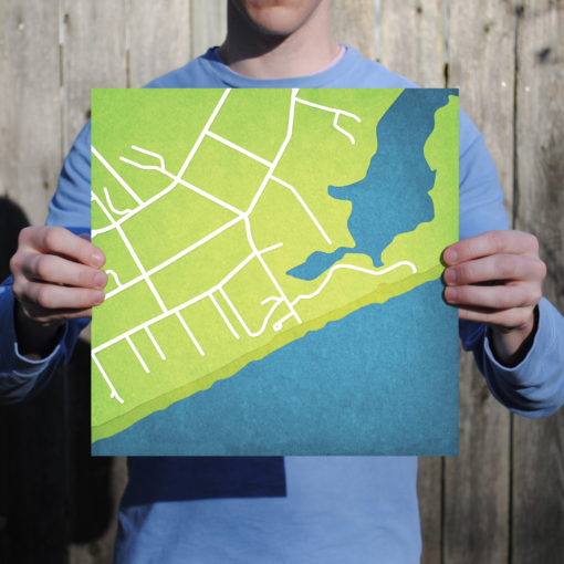 Main Beach, East Hampton, New York Map Art by City Prints - Image 2