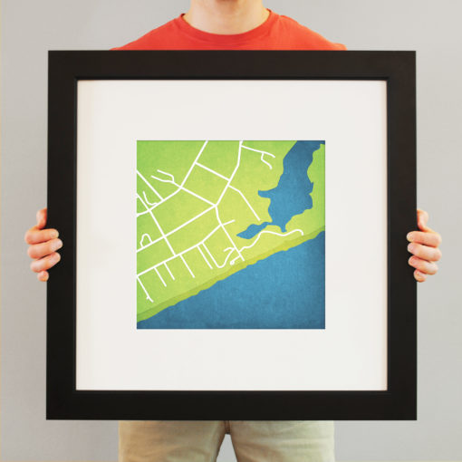 Main Beach, East Hampton, New York Map Art by City Prints - Image 3