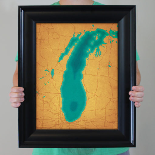 Lake Michigan Map Art by City Prints - Image 4