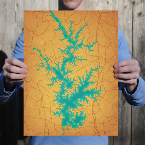 Lake Norman Map Art by City Prints - Image 2