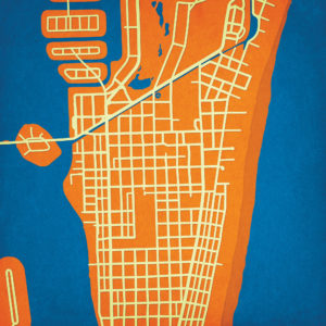 South Beach, Florida Map Art by City Prints