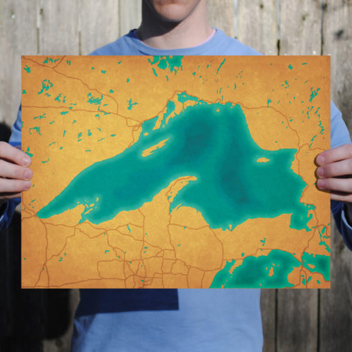Lake Superior Map Art by City Prints - Image 2