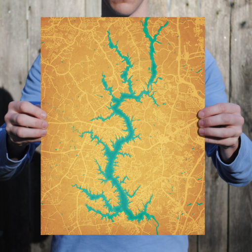 Lake Wylie Map Art by City Prints - Image 2