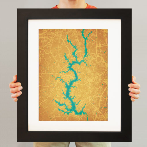 Lake Wylie Map Art by City Prints - Image 3